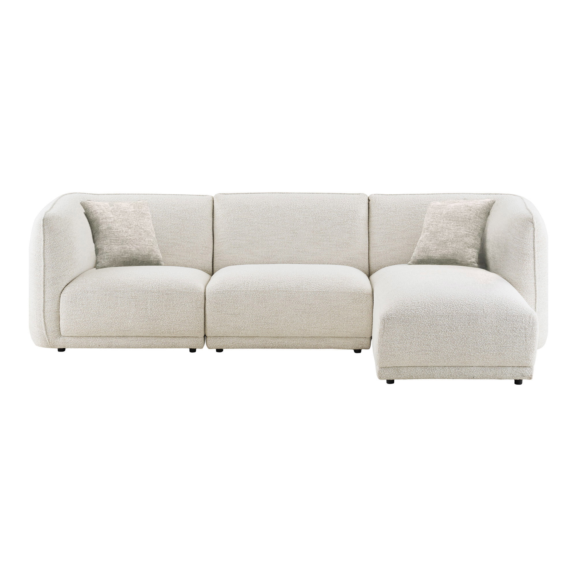 Noor Loungesofa med 2 puder, højrevendt, off-white, HN1401