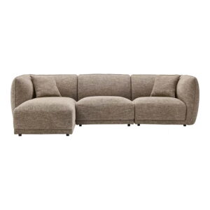 Noor Loungesofa med 2 puder, venstrevendt, brun, HN1402