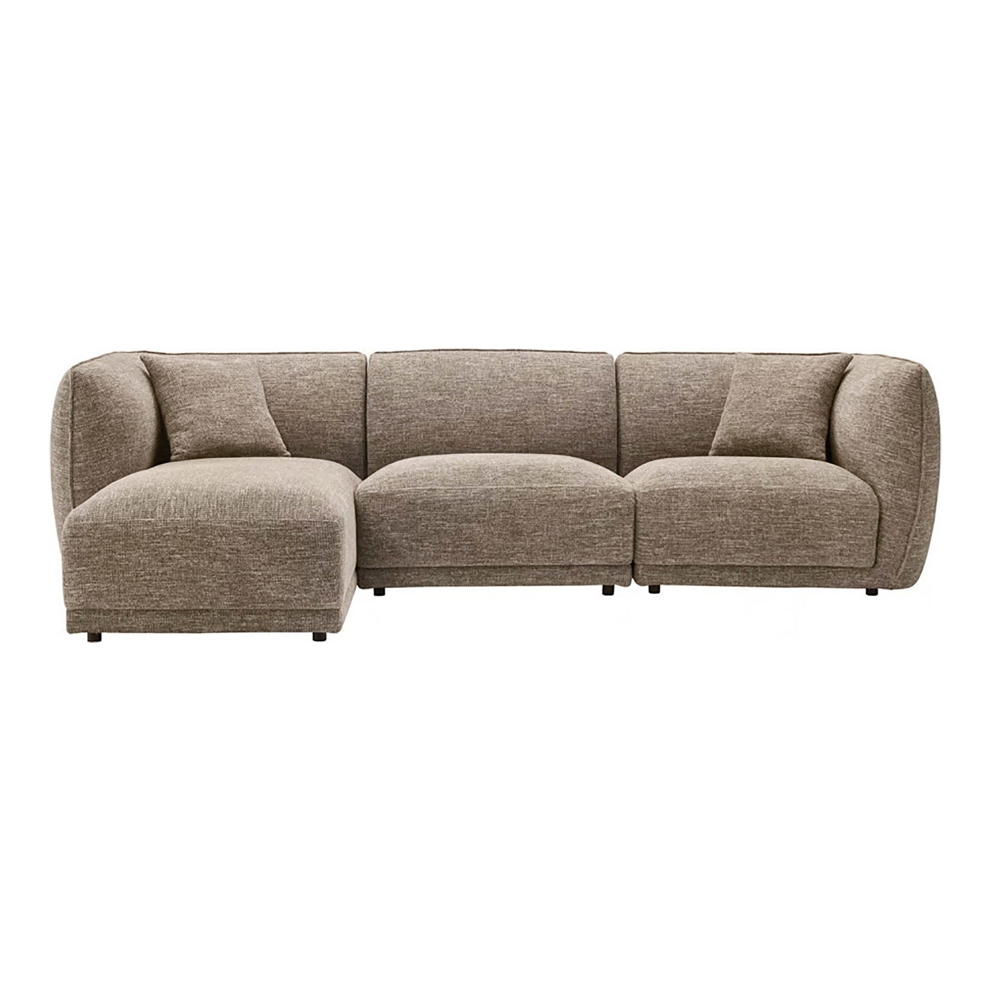 Noor Loungesofa med 2 puder, venstrevendt, brun, HN1402