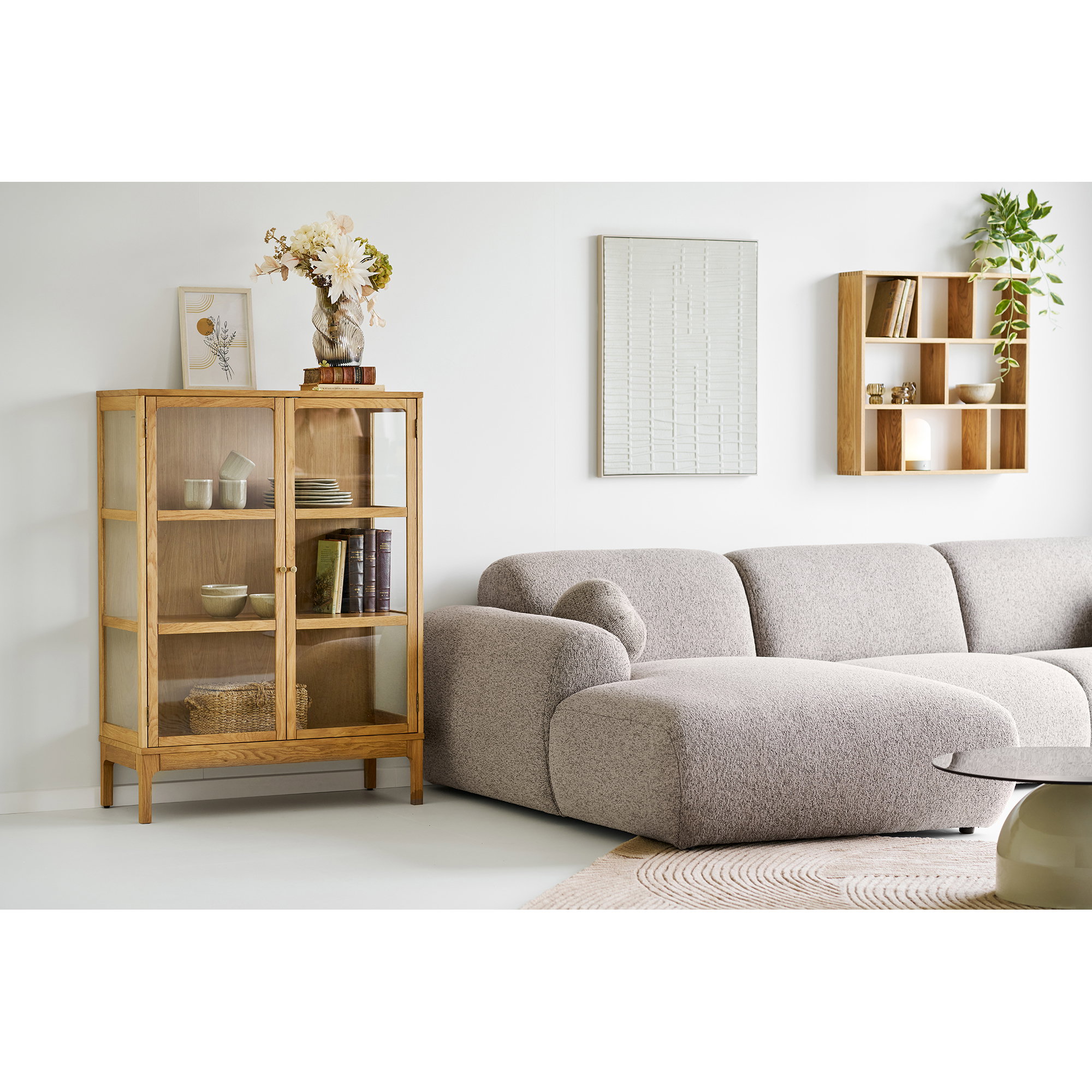 Clyde Loungesofa med to puder, venstrevendt, sten grå, HN1405 - Billede 8