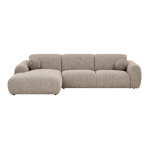 Clyde Loungesofa med to puder, venstrevendt, sten grå, HN1405