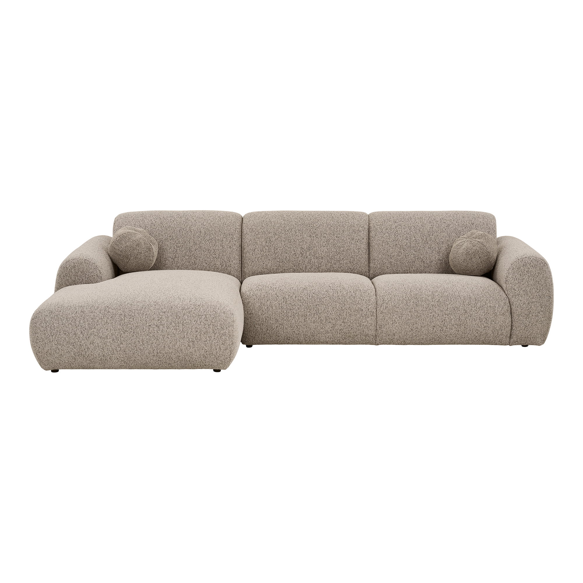 Clyde Loungesofa med to puder, venstrevendt, sten grå, HN1405