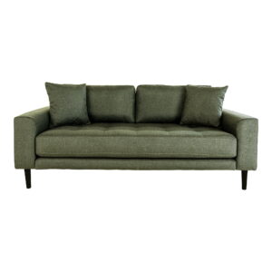 Lido 2,5 Personers Sofa, olivengrøn med to puder og sorte træben, HN1020