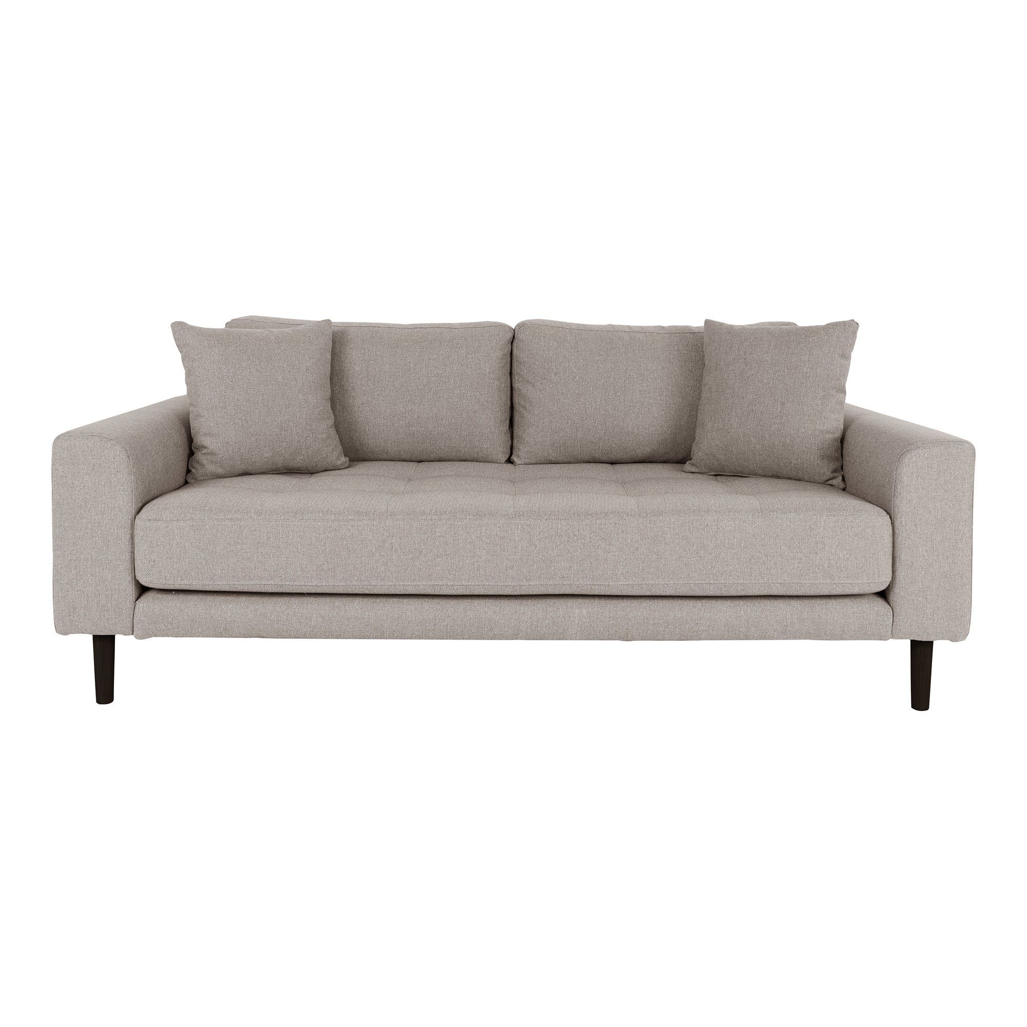 Lido 2,5 Personers Sofa, stone med to puder og sorte træben, HN1030