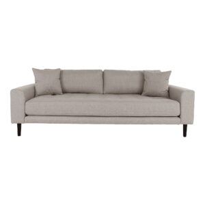 Lido 3 Personers Sofa, stone med to puder og sorte træben, HN1030