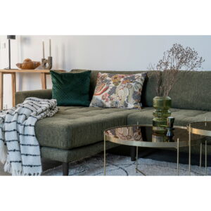 Lido Loungesofa, venstrevendt i olivengrøn med fire puder og sorte træben, HN1020 - Billede 7