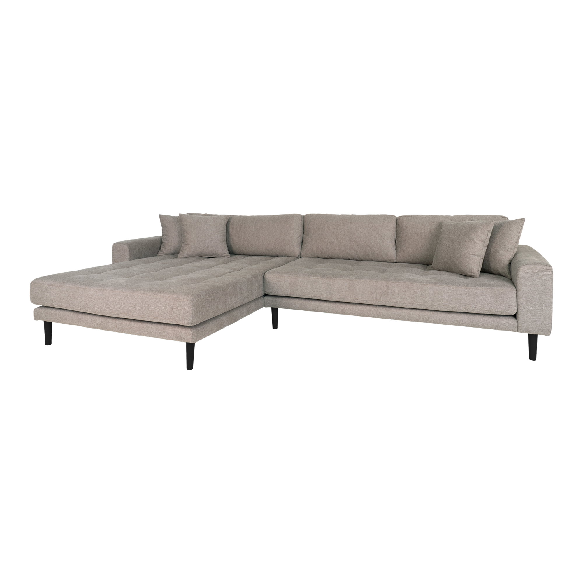 Lido Loungesofa, venstrevendt i stone med fire puder and sorte træben, HN1030 - Billede 2