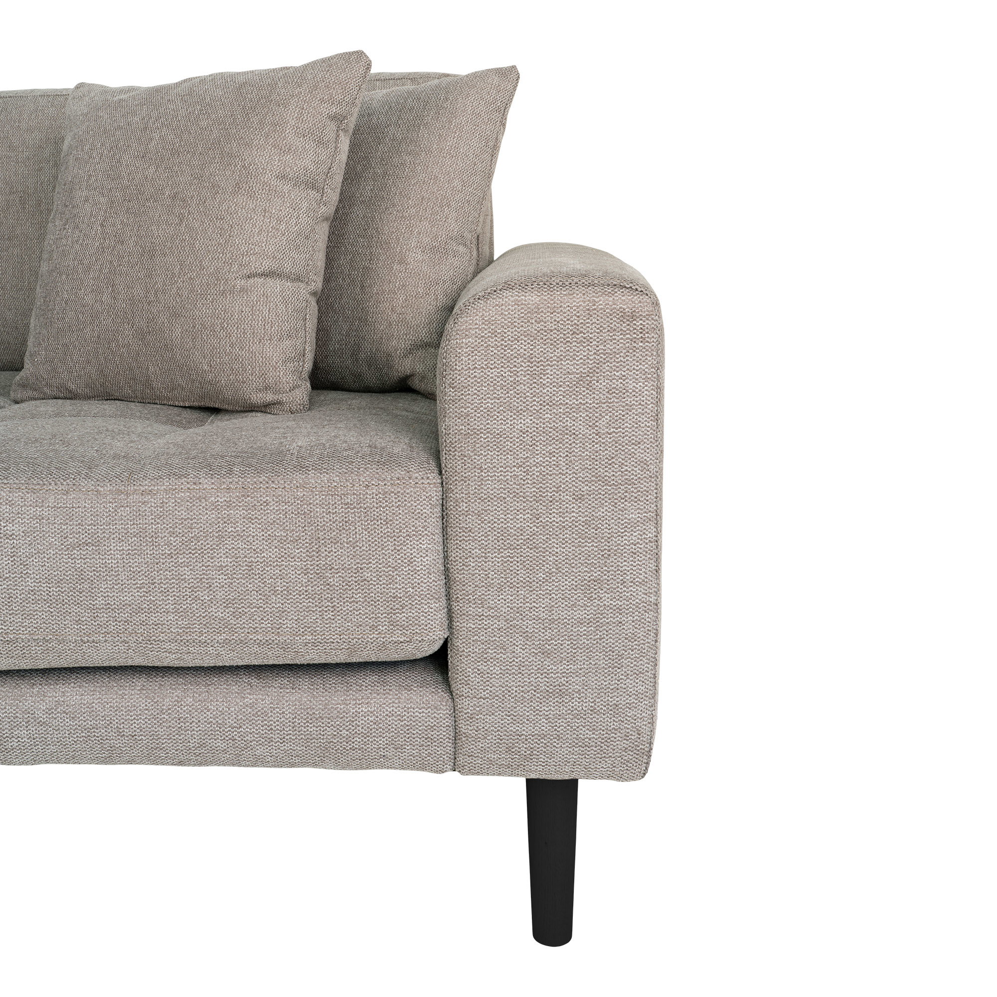 Lido Loungesofa, venstrevendt i stone med fire puder and sorte træben, HN1030 - Billede 3