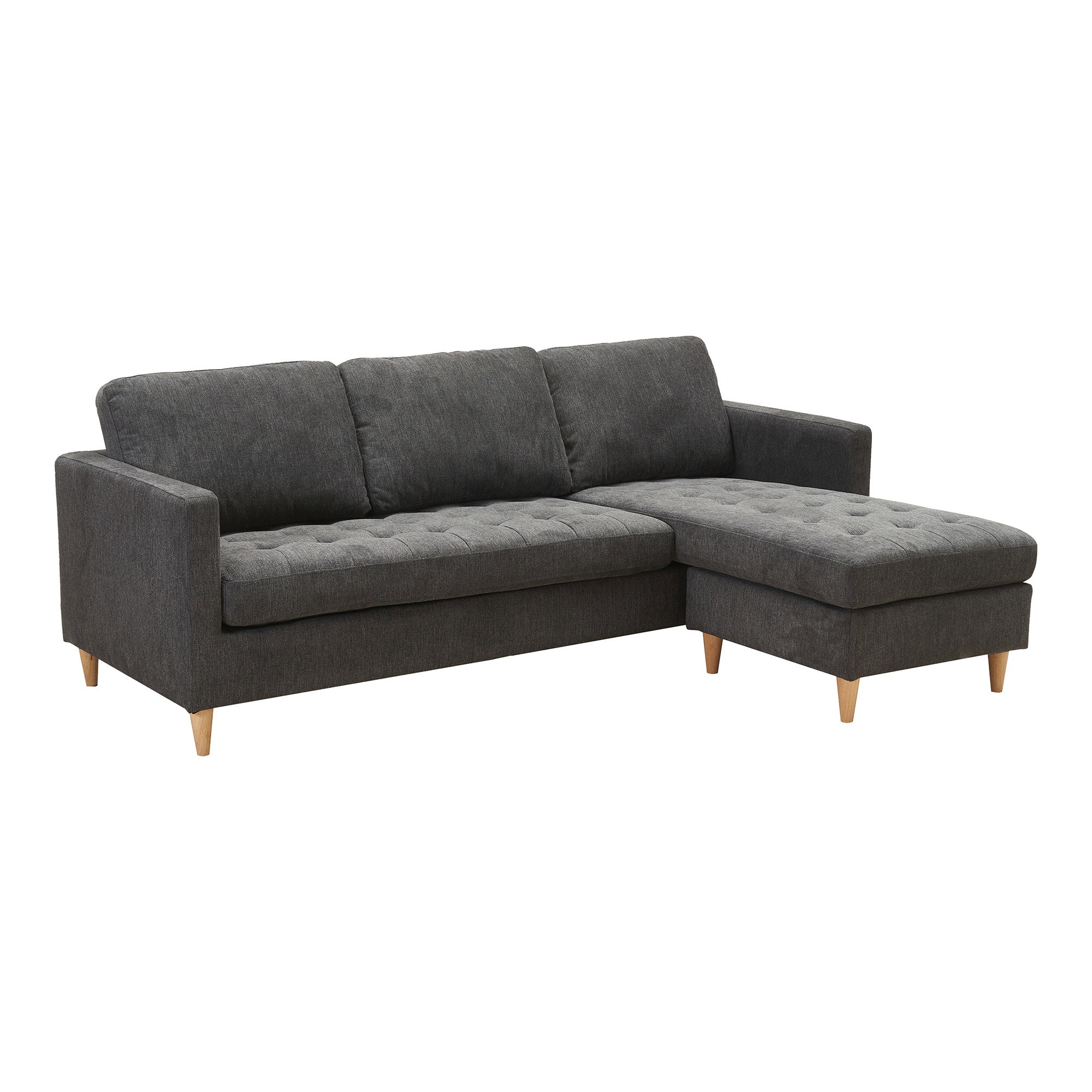 Firenze Sofa, mørkegrå med natur træben, HN1045 - Billede 2