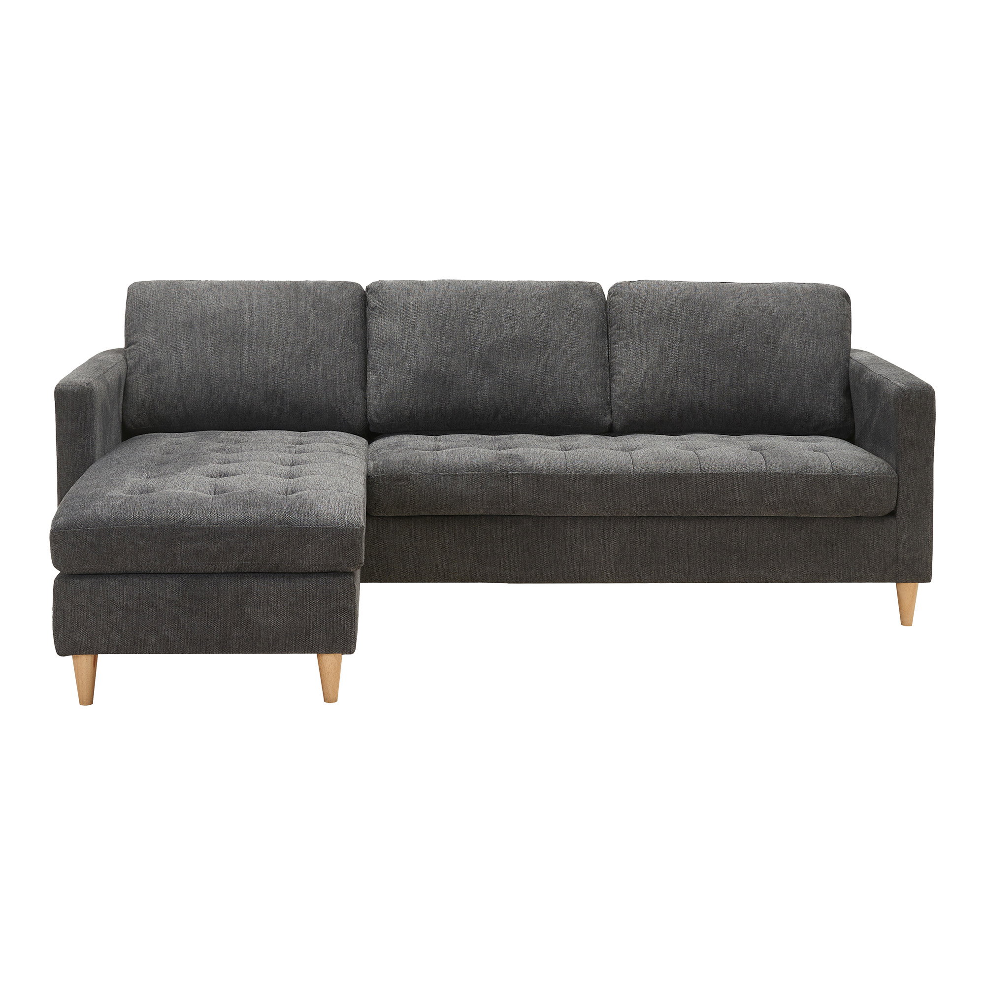 Firenze Sofa, mørkegrå med natur træben, HN1045 - Billede 3