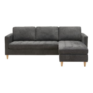 Firenze Sofa, mørkegrå med natur træben, HN1045