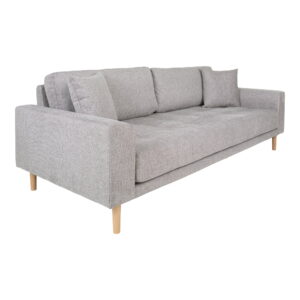 Lido 3 Personers Sofa, lysegrå med to puder og natur træben, HN1040 - Billede 3