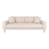 Lido 3 Personers Sofa, sand med to puder og natur træben, HN1050
