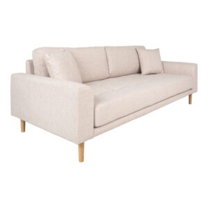Lido 3 Personers Sofa, sand med to puder og natur træben, HN1050 - Billede 3