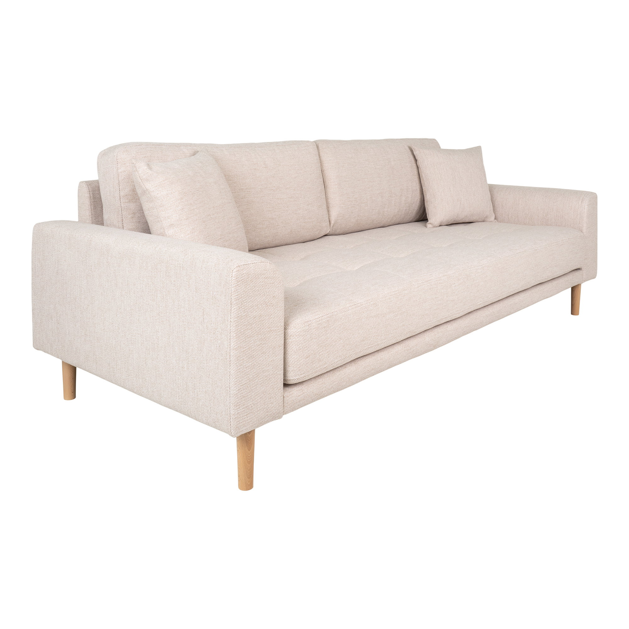 Lido 3 Personers Sofa, sand med to puder og natur træben, HN1050 - Billede 3
