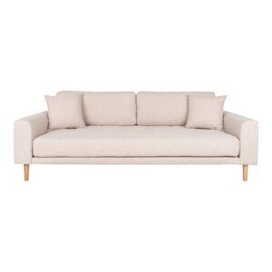 Lido 3 Personers Sofa, sand med to puder og natur træben, HN1050