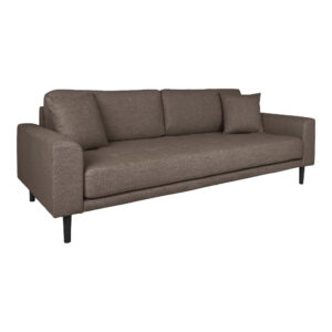 Alternative view of Lido 3 Personers Sofa, brun med to puder og sorte træben, HN1055
