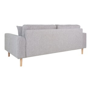 Lido 2,5 Personers Sofa, lysegrå med to puder og natur træben, HN1040 - Billede 3