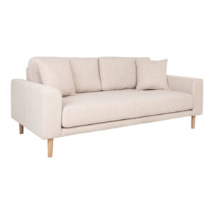 Alternative view of Lido 2,5 Personers Sofa, sand med to puder og natur træben, HN1050