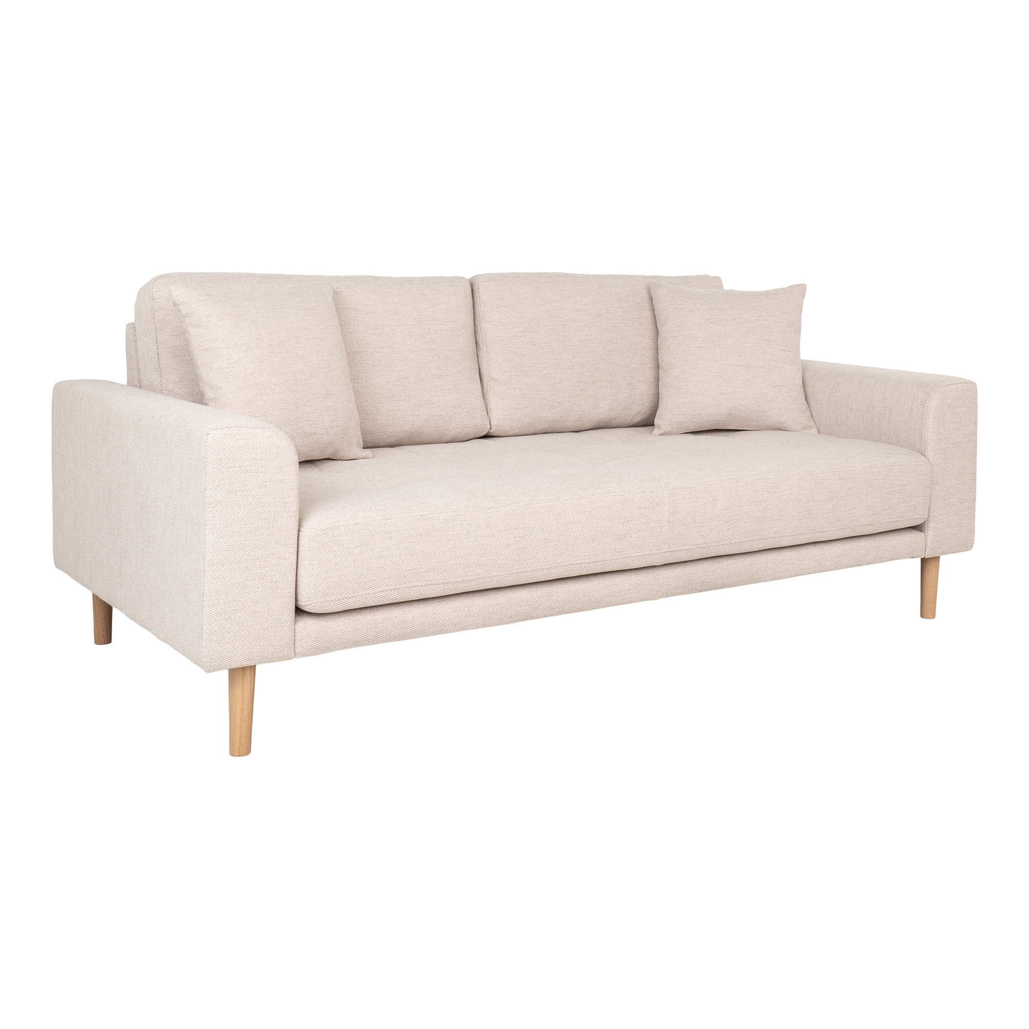 Lido 2,5 Personers Sofa, sand med to puder og natur træben, HN1050 - Billede 2