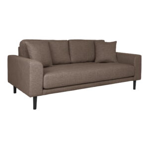 Alternative view of Lido 2,5 Personers Sofa, brun med to puder og sorte træben, HN1055