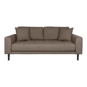 Lido 2,5 Personers Sofa, brun med to puder og sorte træben, HN1055