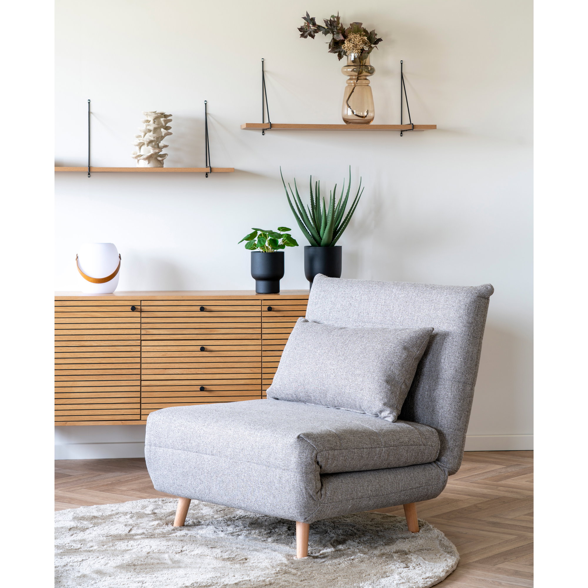 Marlow Sovesofa, grå, natur ben, HN1070 - Billede 9