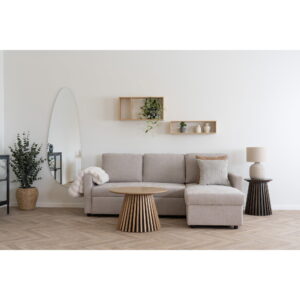 Belfast Chaiselong Sovesofa med opbevaring, mørk sand, natur ben, HN1085 - Billede 10
