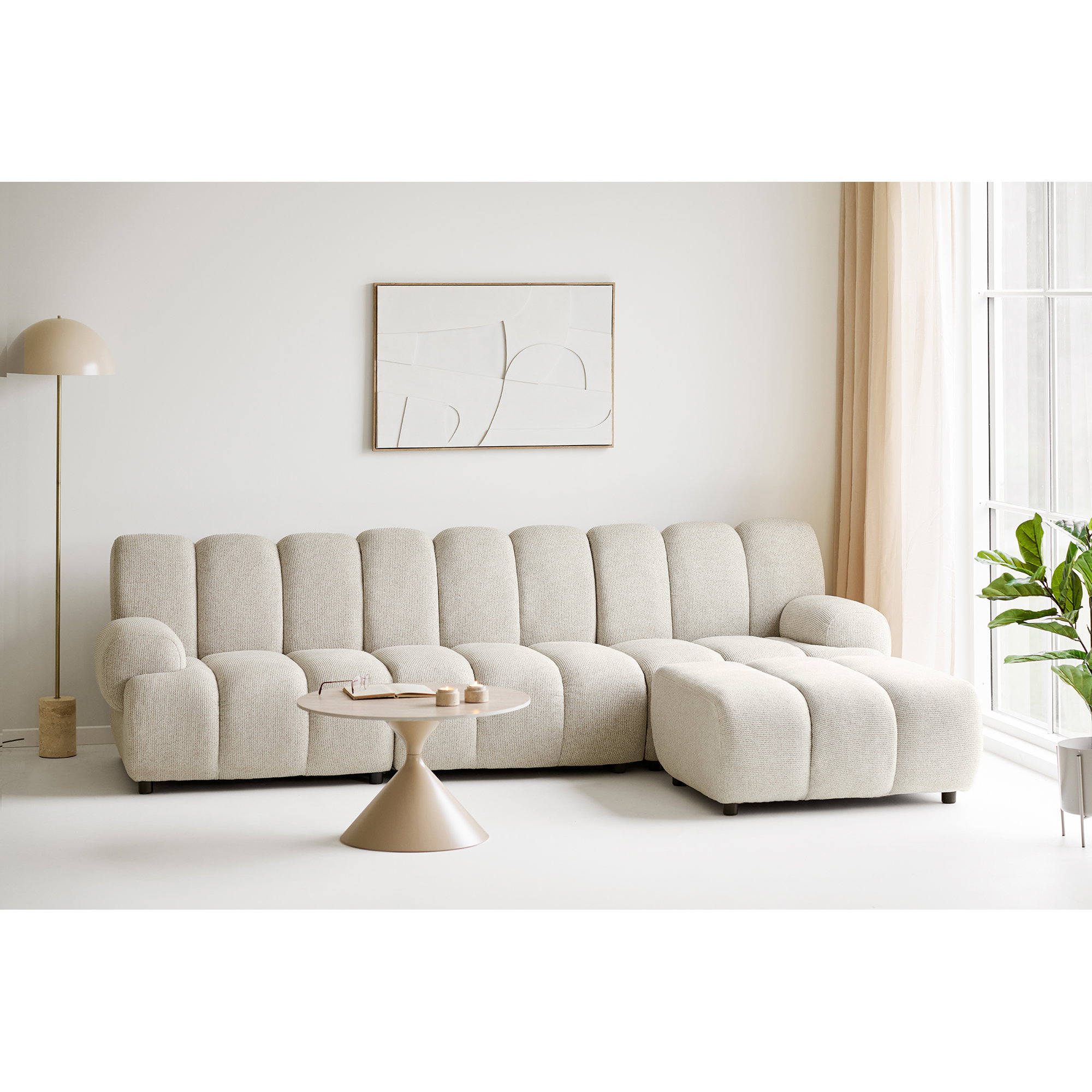 Taza 3,5 personers modulsofa m/puf, sand, højrevendt, HN1422 - Billede 4