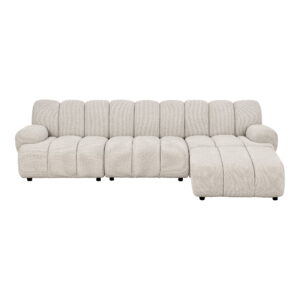 Taza 3,5 personers modulsofa m/puf, sand, højrevendt, HN1422