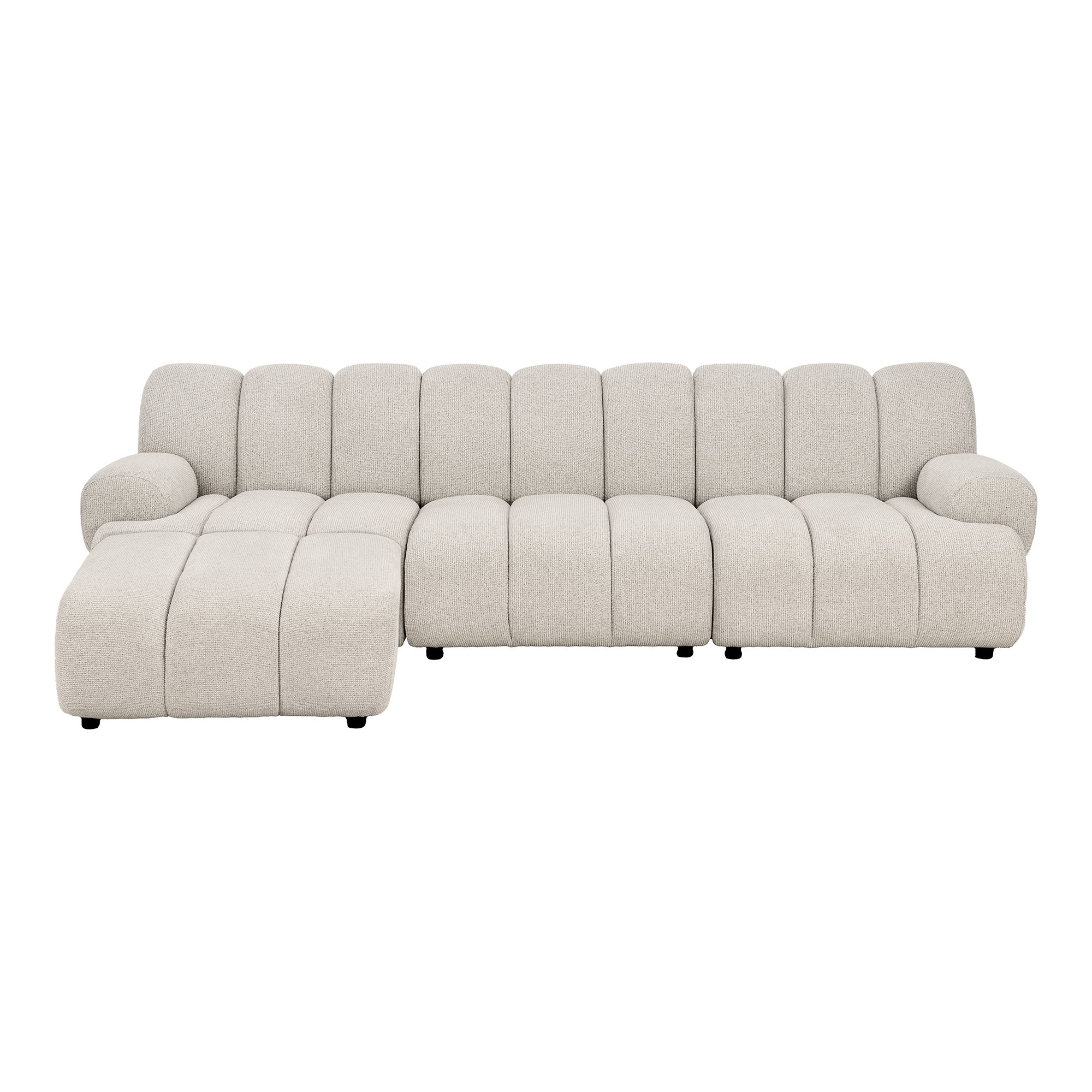Taza 3,5 personers modulsofa m/puf, sand, venstrevendt, HN1422