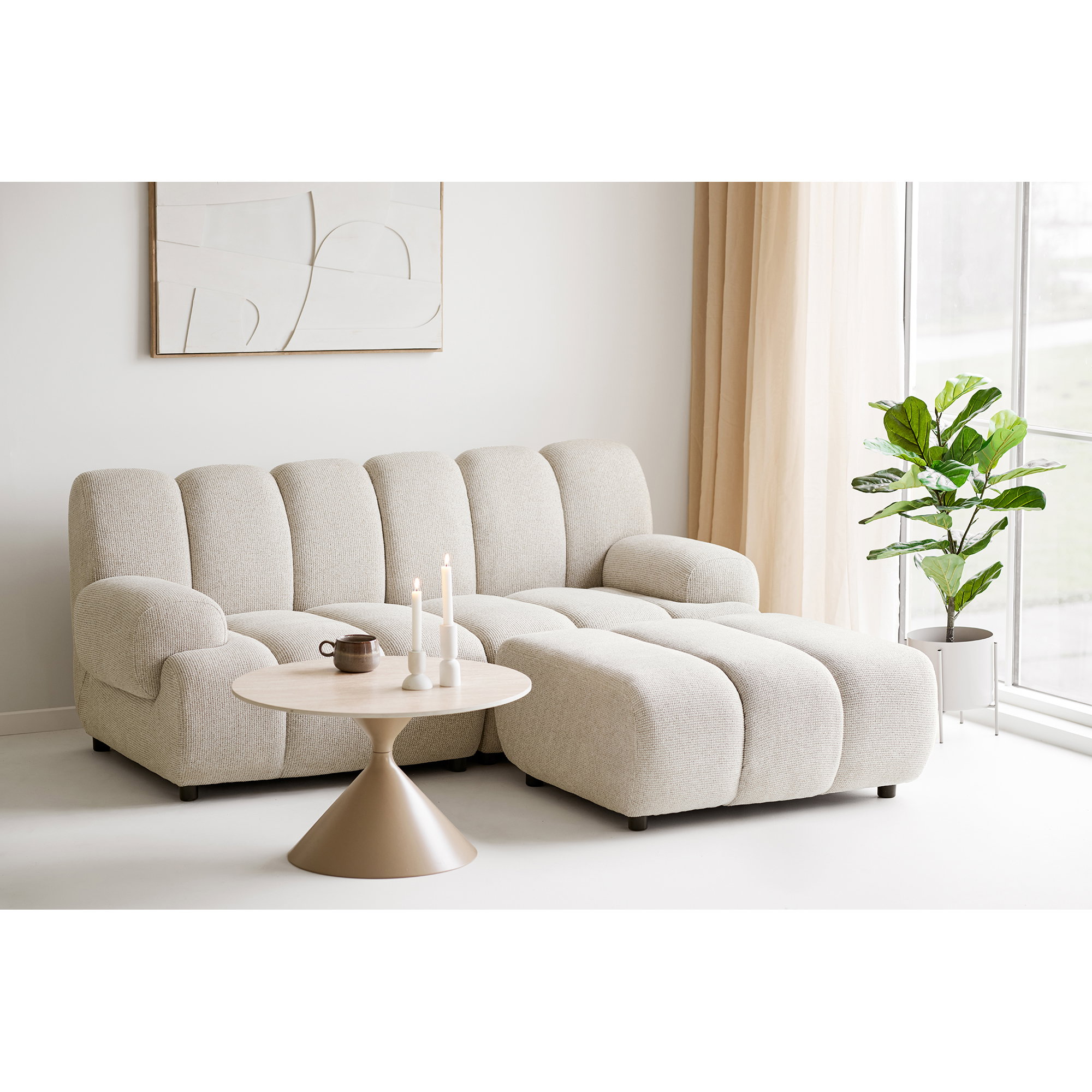 Taza 2,5 personers modulsofa m/puf, sand, højrevendt, HN1422 - Billede 4