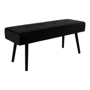 Alternative view of Skiby Bænk, velour, sort, sorte ben, 100x35x44 cm, HN1207