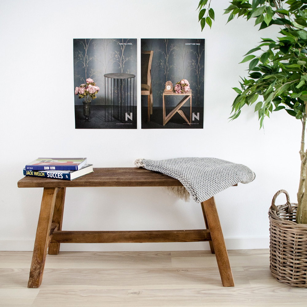 Barcelona Bænk, teak, natur, 90x25x45 cm - Billede 9