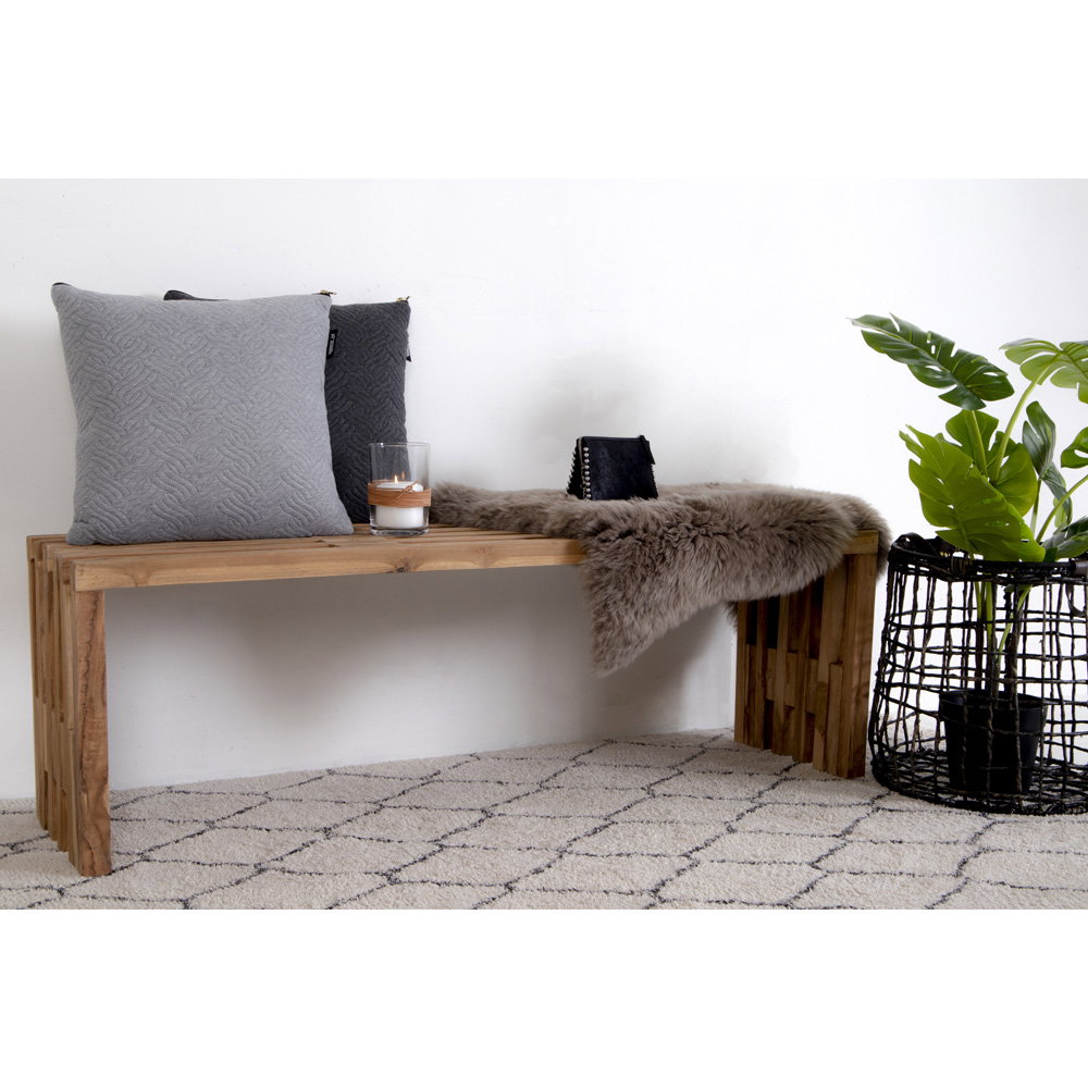 Benidorm Bænk, teak, natur, 140x35x48 cm - Billede 8