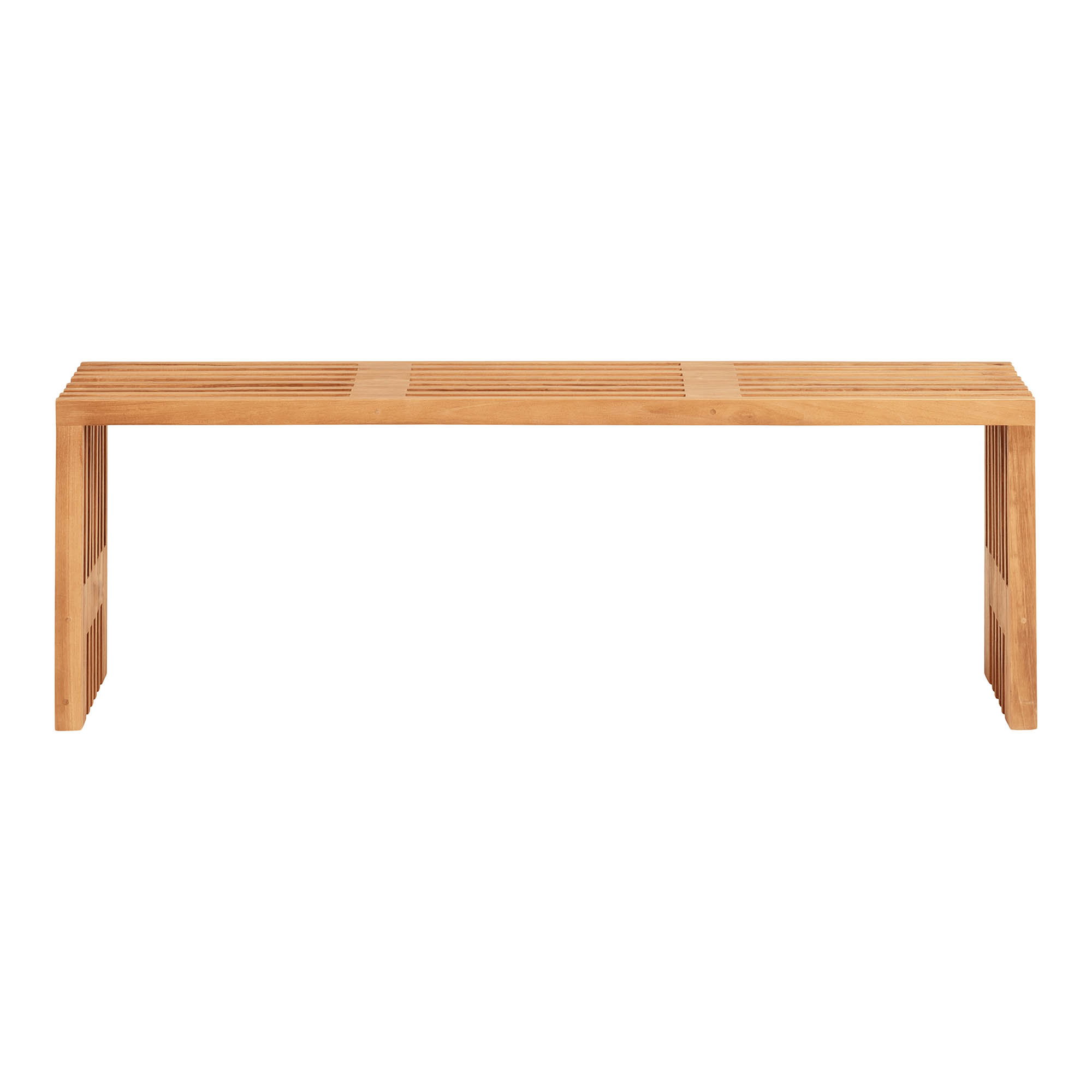 Benidorm Bænk, teak, natur, 140x35x48 cm - Billede 2