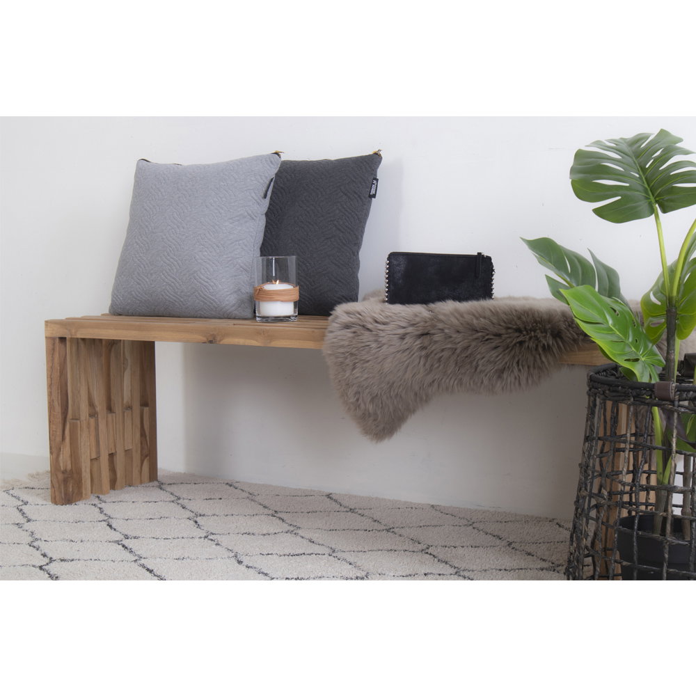 Benidorm Bænk, teak, natur, 140x35x48 cm - Billede 9