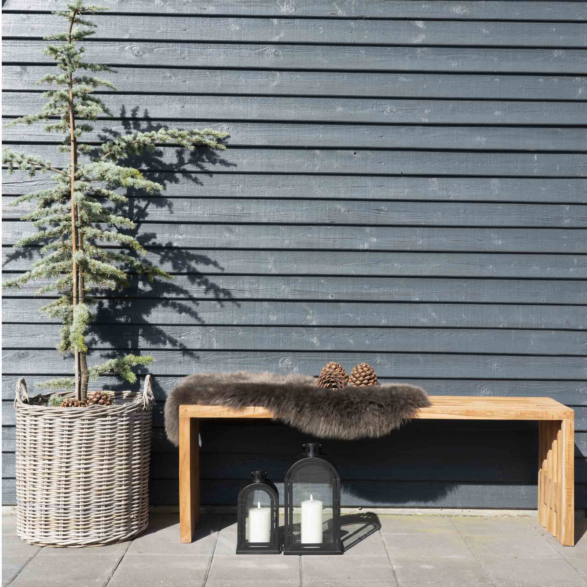 Benidorm Bænk, teak, natur, 140x35x48 cm - Billede 11