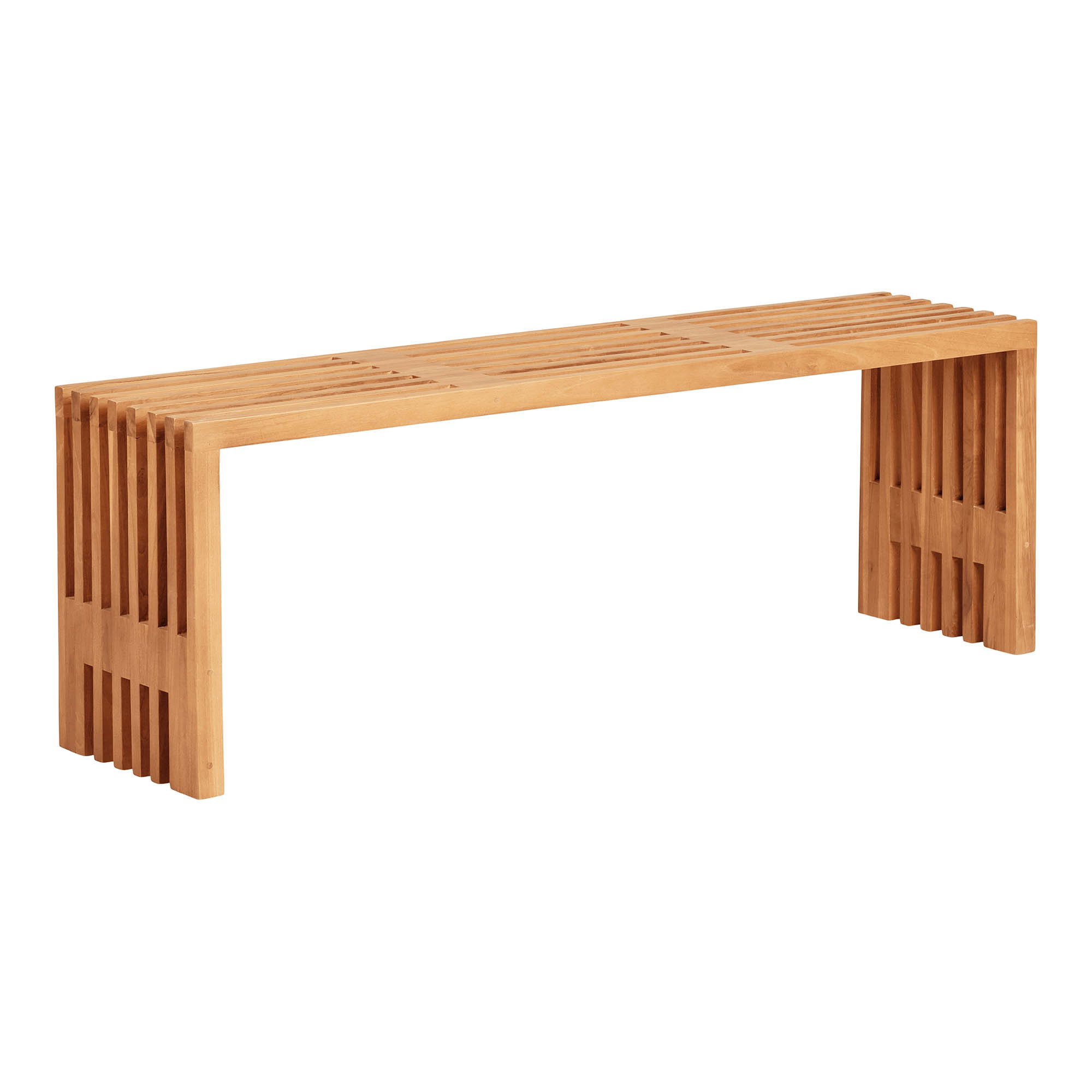 Benidorm Bænk, teak, natur, 140x35x48 cm
