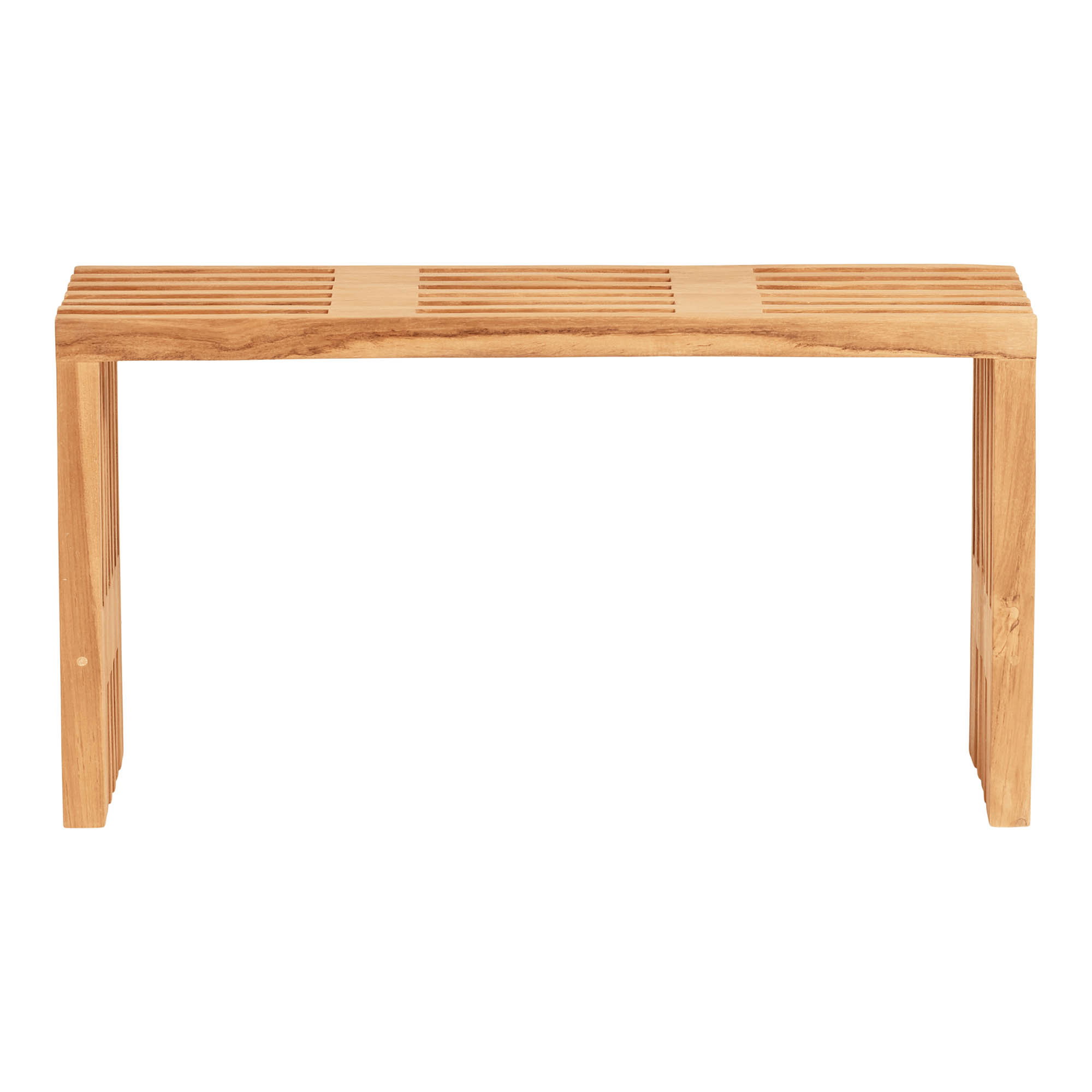 Benidorm Bænk, teak, natur, 90x30x49 cm - Billede 2