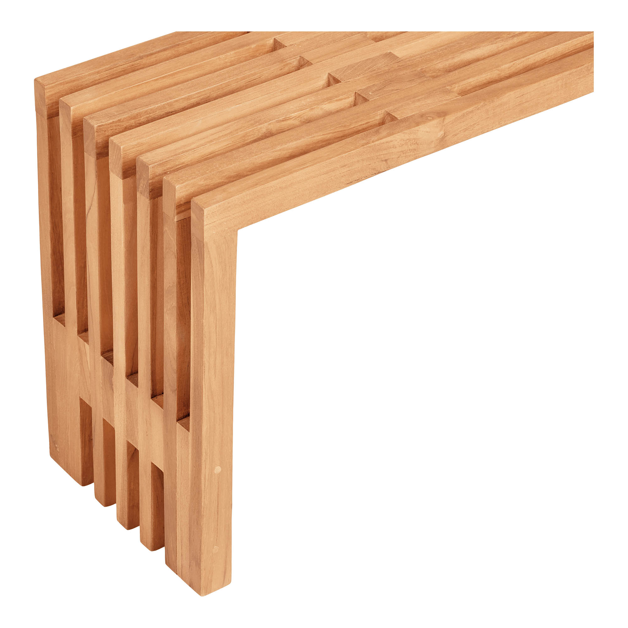 Benidorm Bænk, teak, natur, 90x30x49 cm - Billede 4