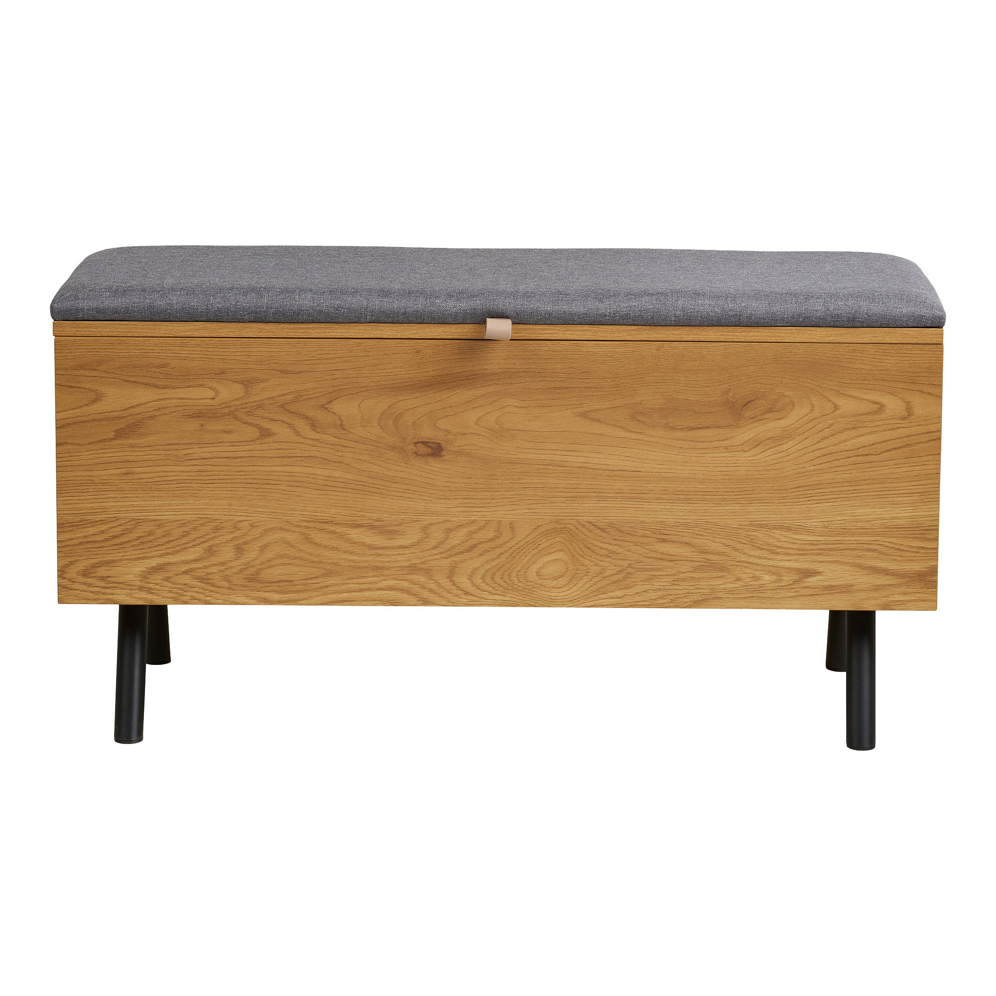 Barco Bænk med opbevaring, egetræslook, 92x33x48 cm - Billede 2