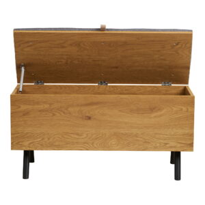 Barco Bænk med opbevaring, egetræslook, 92x33x48 cm - Billede 3