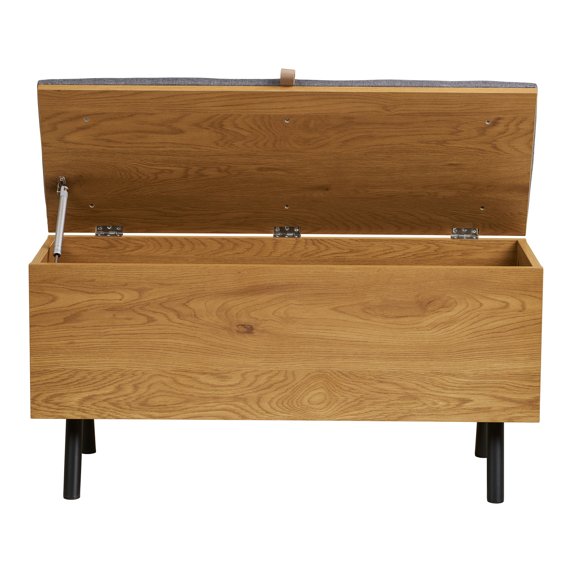Barco Bænk med opbevaring, egetræslook, 92x33x48 cm - Billede 3