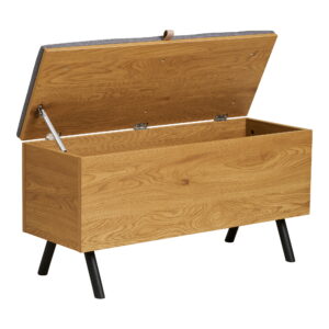 Barco Bænk med opbevaring, egetræslook, 92x33x48 cm - Billede 4