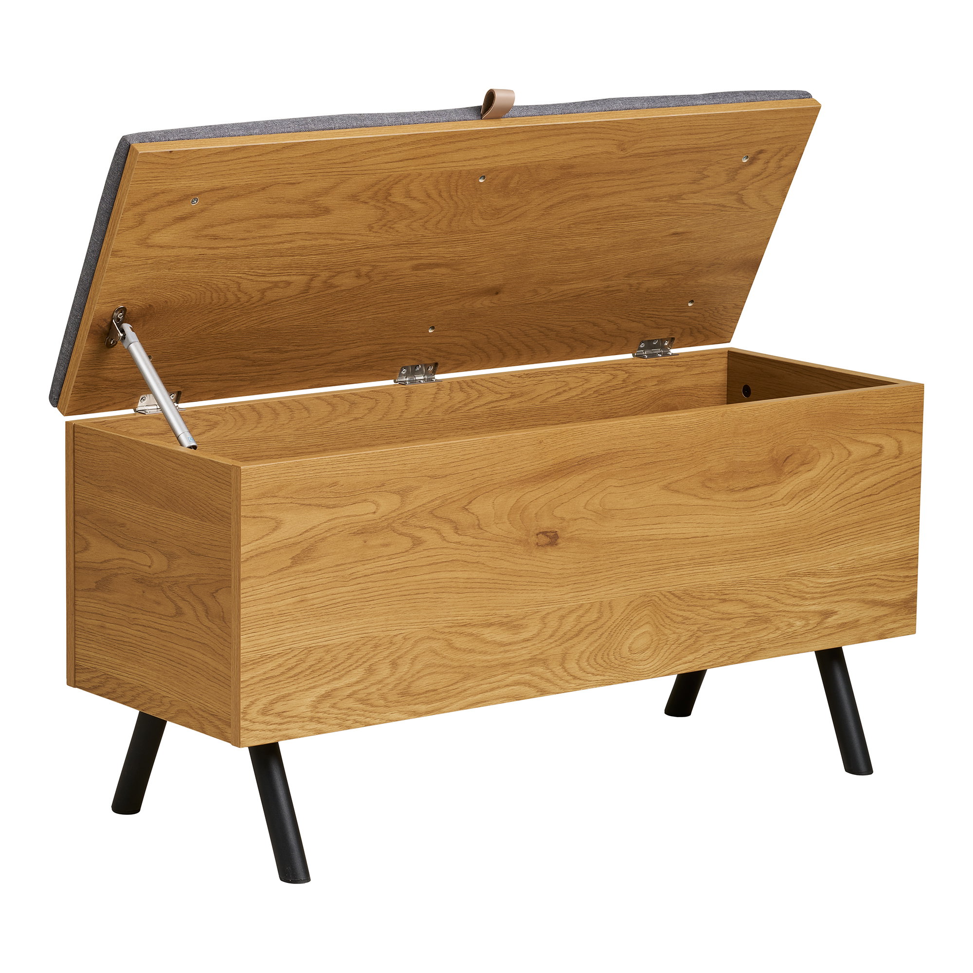 Barco Bænk med opbevaring, egetræslook, 92x33x48 cm - Billede 4