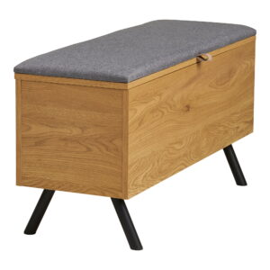 Barco Bænk med opbevaring, egetræslook, 92x33x48 cm - Billede 5