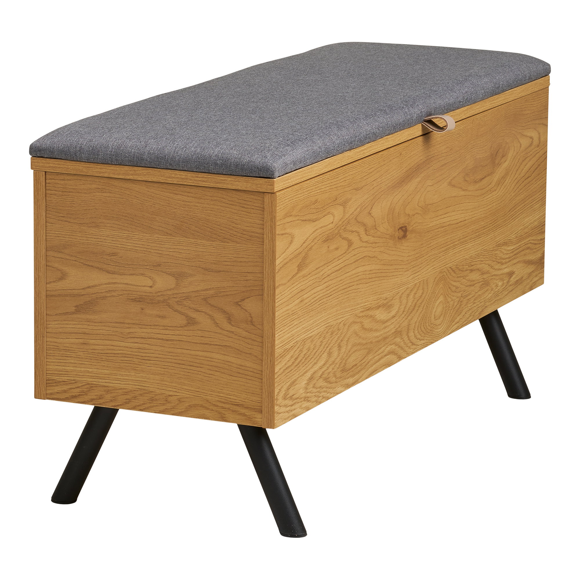 Barco Bænk med opbevaring, egetræslook, 92x33x48 cm - Billede 5