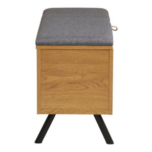Barco Bænk med opbevaring, egetræslook, 92x33x48 cm - Billede 6