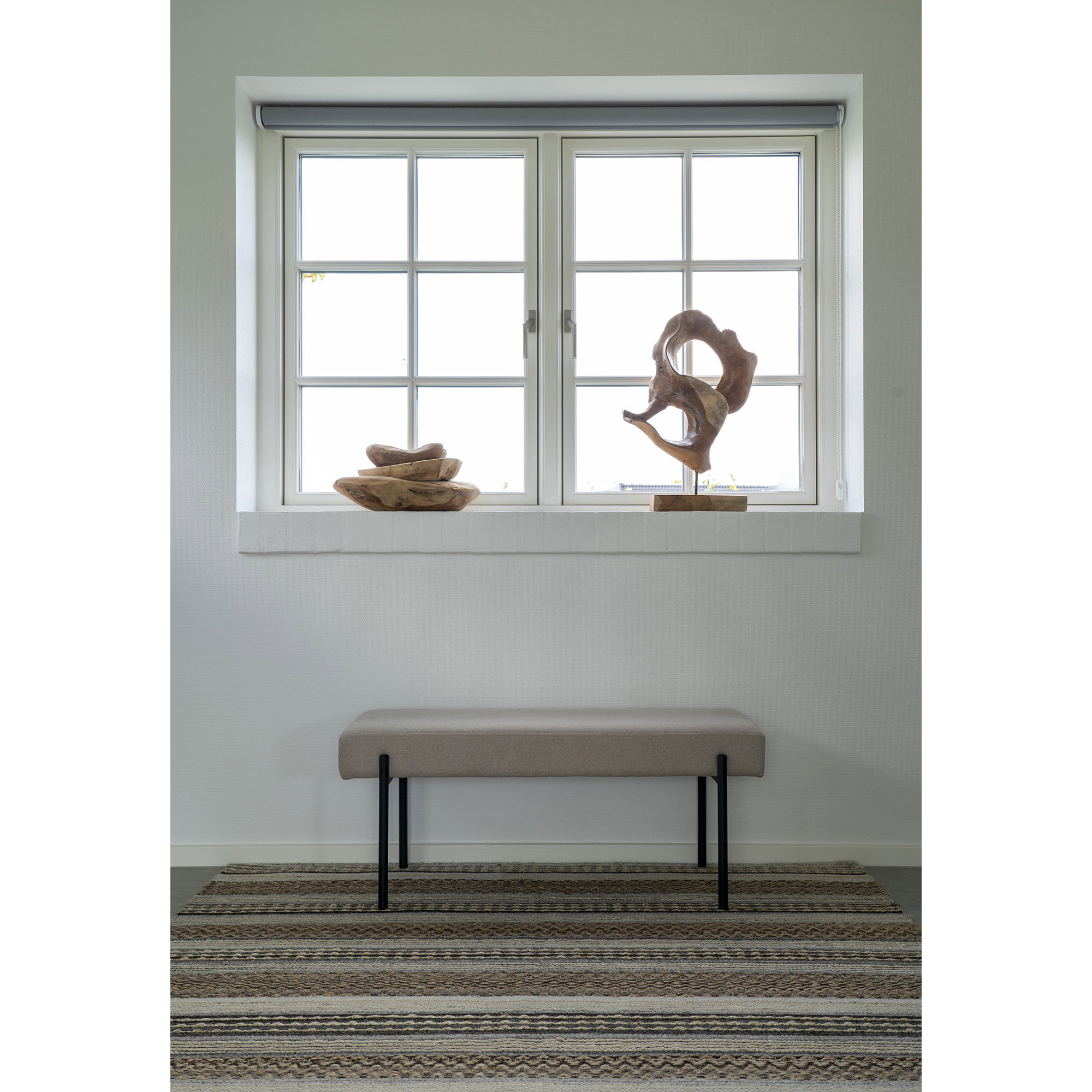 Swindon Bænk, stone, sorte ben, 100x36x42,5 cm, HN1231 - Billede 4